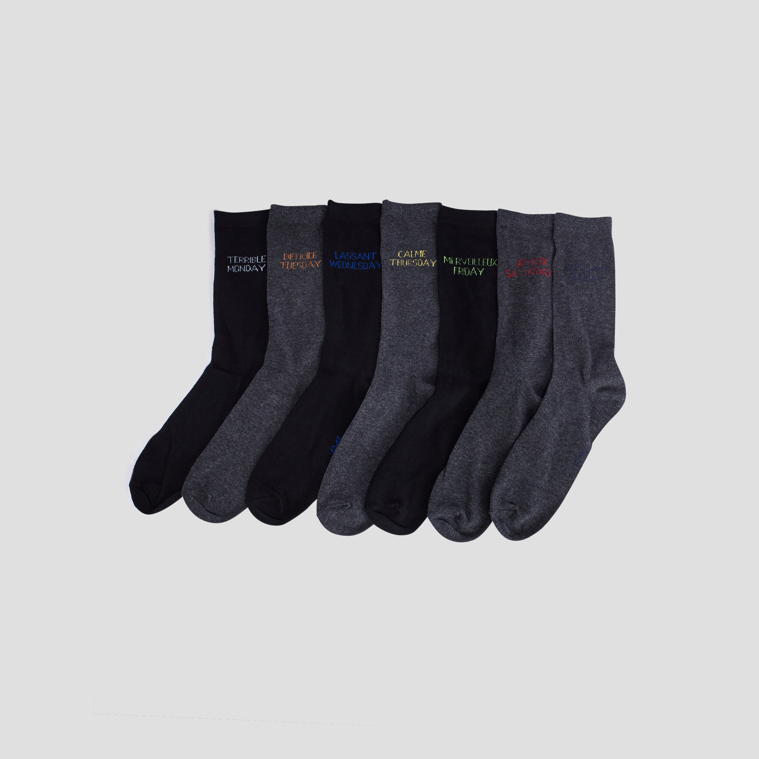 Lot 7 paires chaussettes gris homme | La Halle