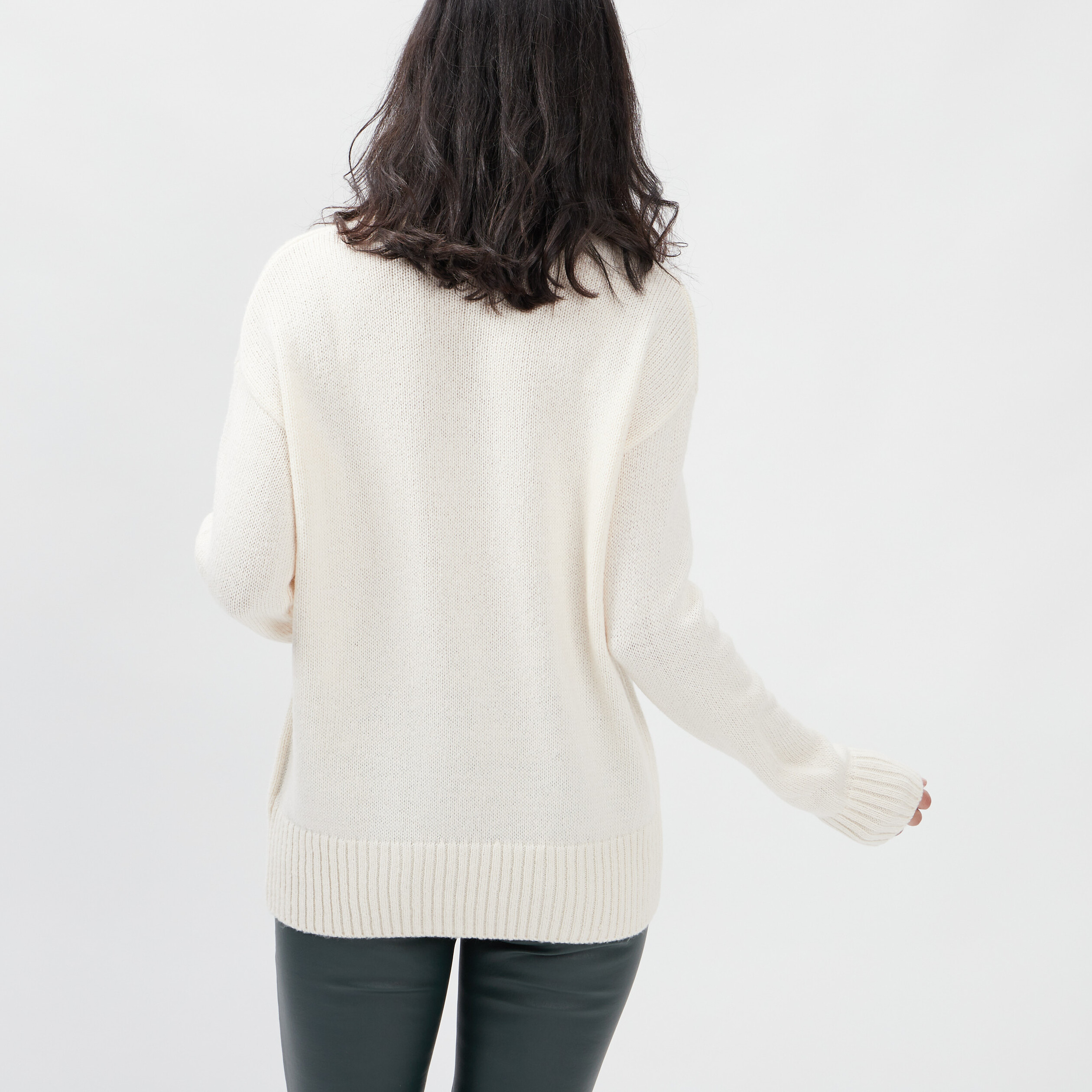 Pull col roulé ivoire femme | La Halle
