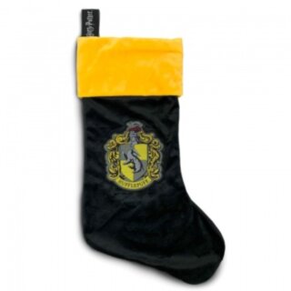 Harry Potter Hufflepuff Fleece Christmas Stocking Black/Yellow with Embroidery Graphics