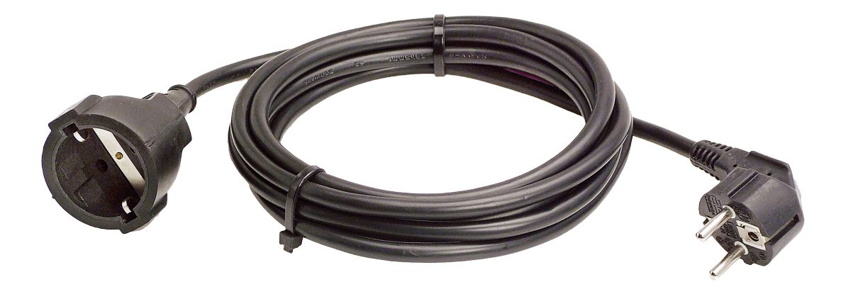 Schwabe 51012 Vinilni produžni kabel 230V/16A IP20 H05VV-F 3G1.5 Crni 10m