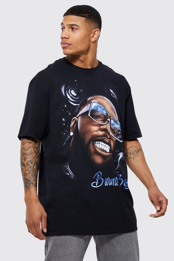 Oversize T-Shirt mit lizenziertem Burna Boy Print
