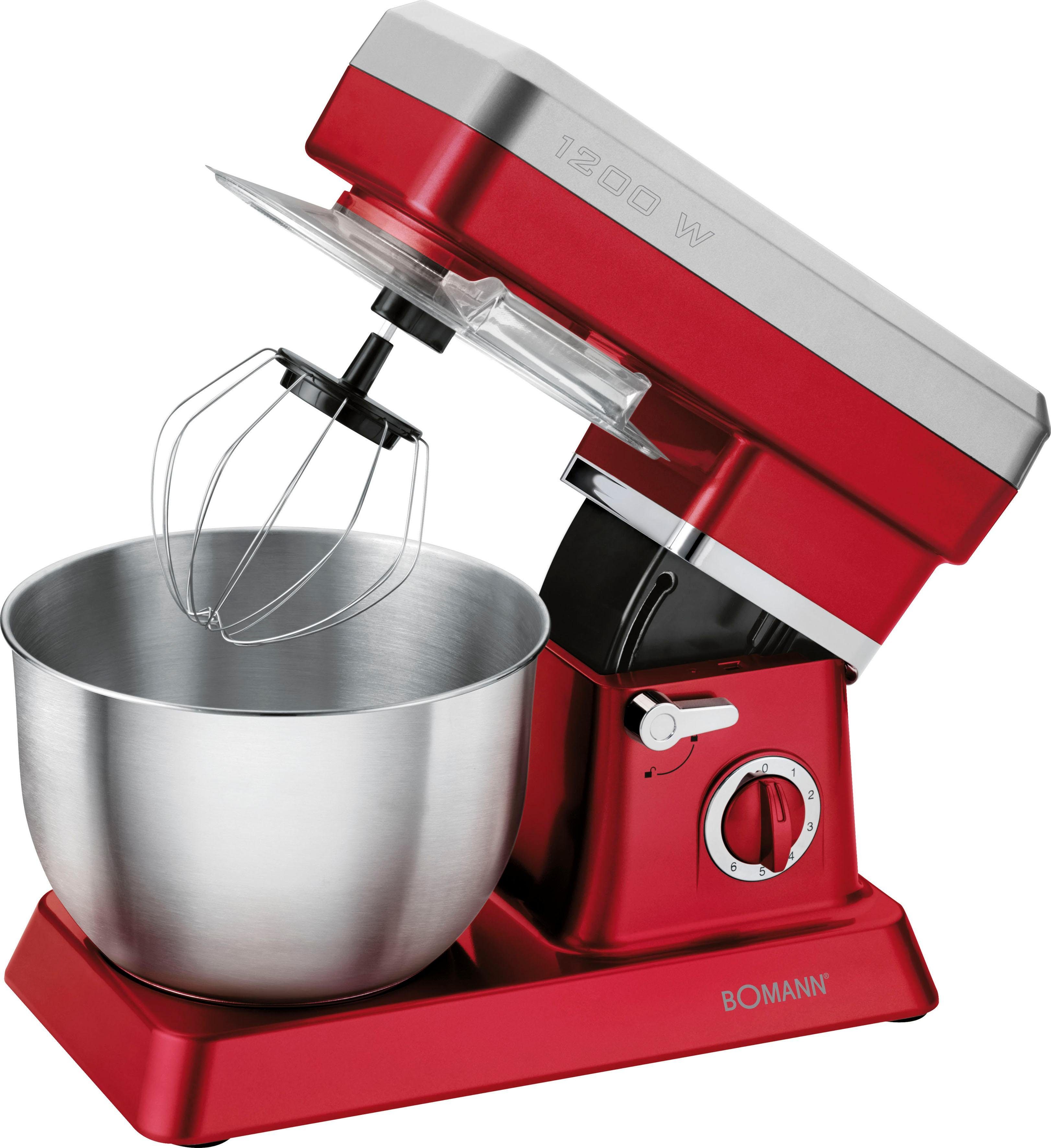 BOMANN Küchenmaschine KM 398 CB ROT, 1200 W, 6,3 l Schüssel
