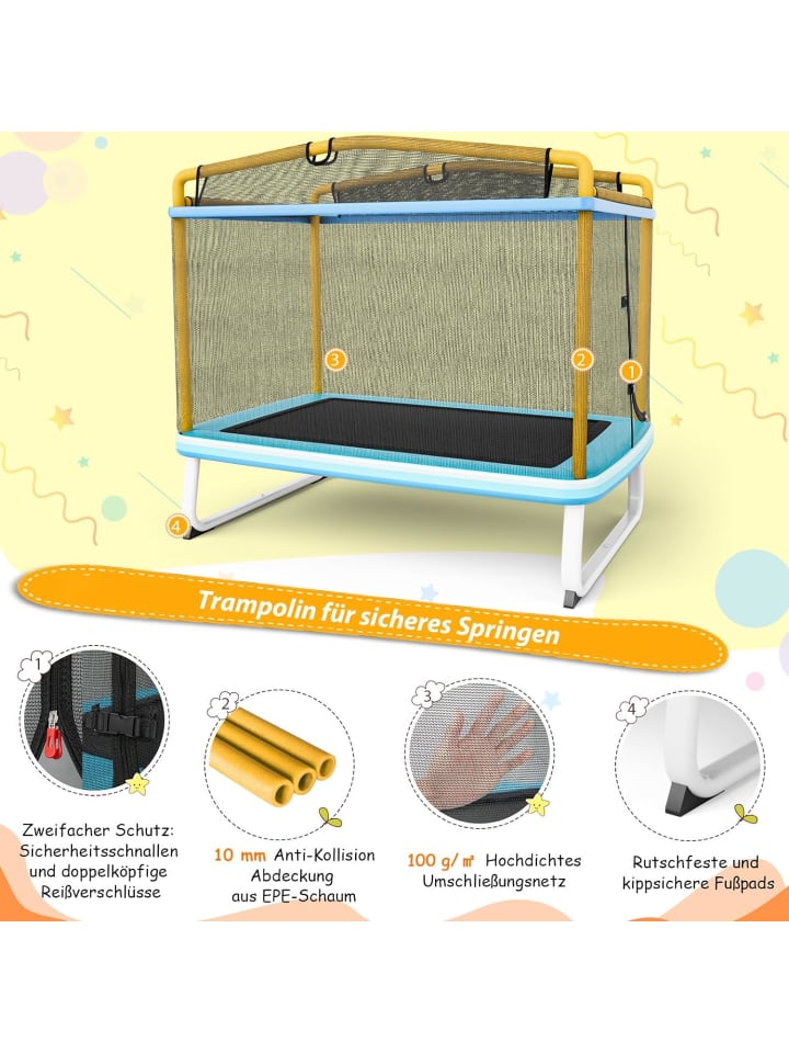 COSTWAY 3 in 1 Trampolin in Gelb günstig kaufen onesize