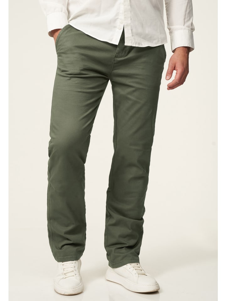 DAILY COTTON Chinohose - DCDAVIE Chino Hose Jeans Stoffhose Straight-Fit in Khaki günstig kaufen