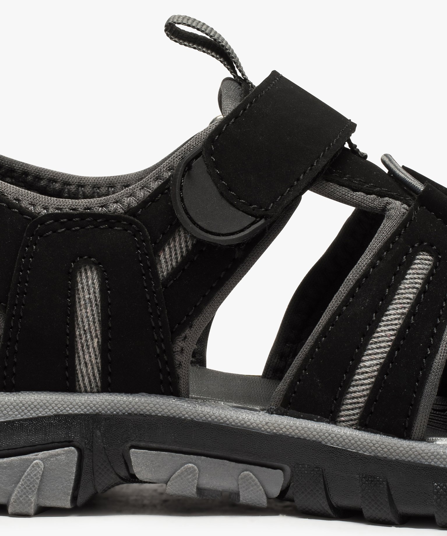 Sandales homme style randonnée à scratch et bout fermé noir | GEMO