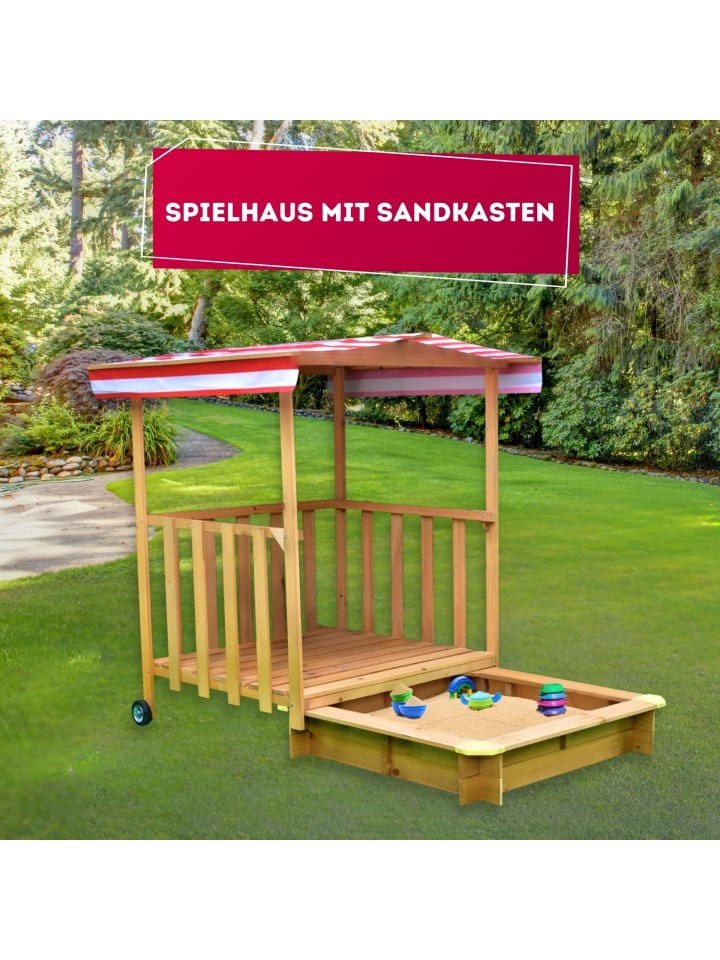 Coemo Spielhaus mit Sandkasten und Spielveranda in Natur günstig kaufen onesize
