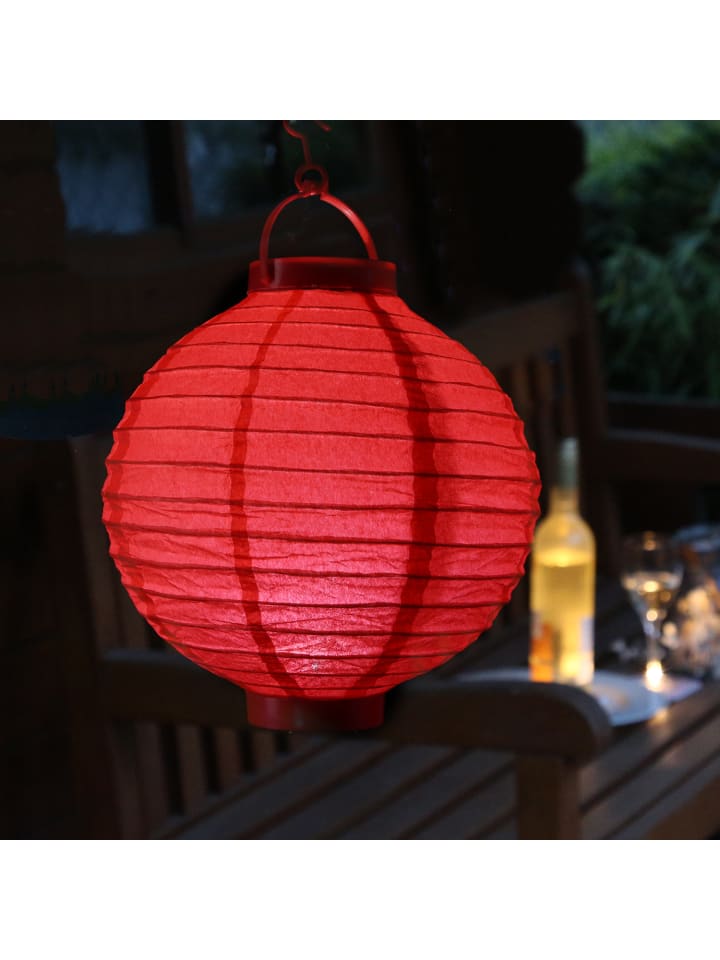 MARELIDA LED Solar Lampion in rot - D: 20cm günstig kaufen onesize
