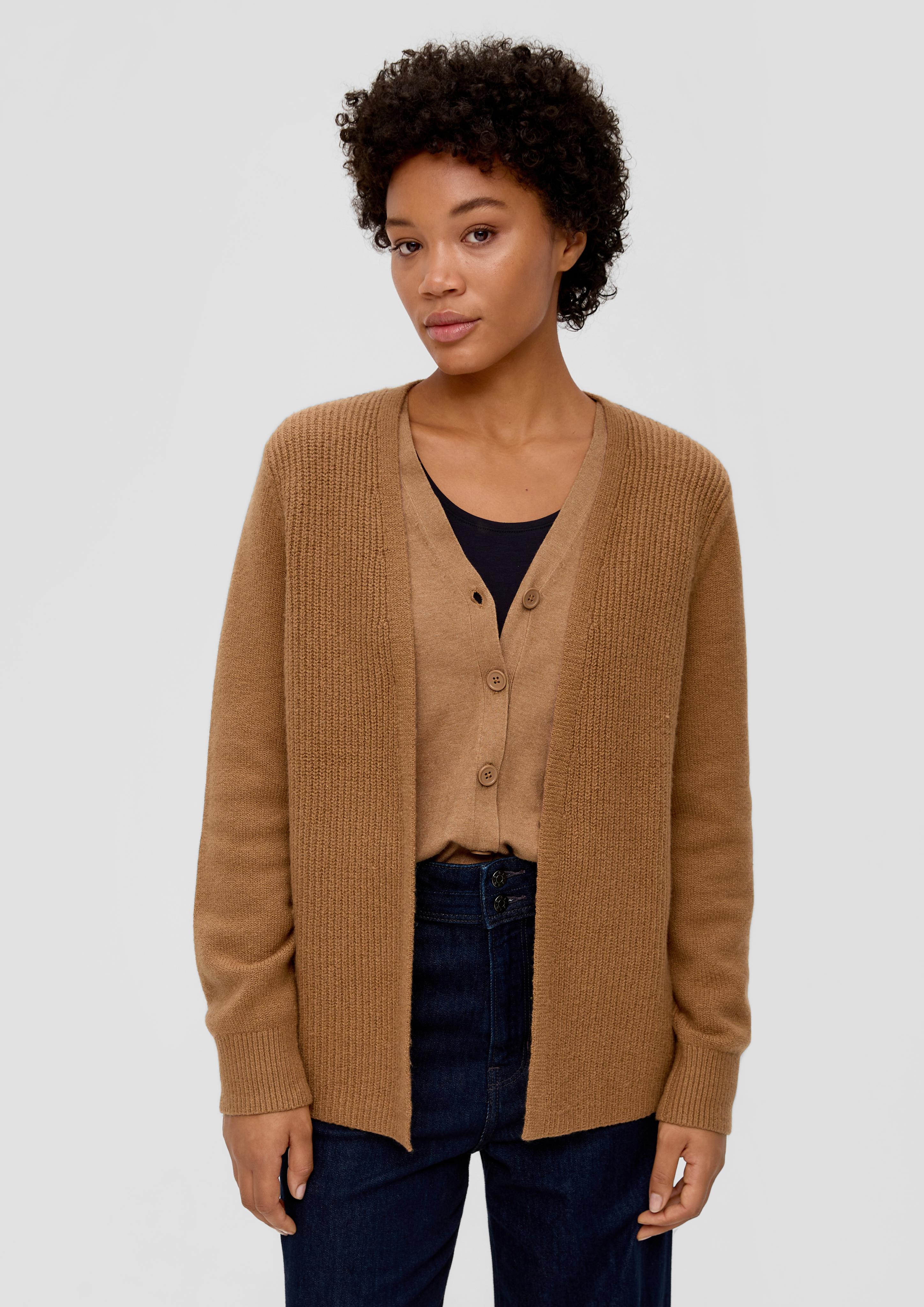 Offene Strickjacke aus Baumwollmix  2134424-8469