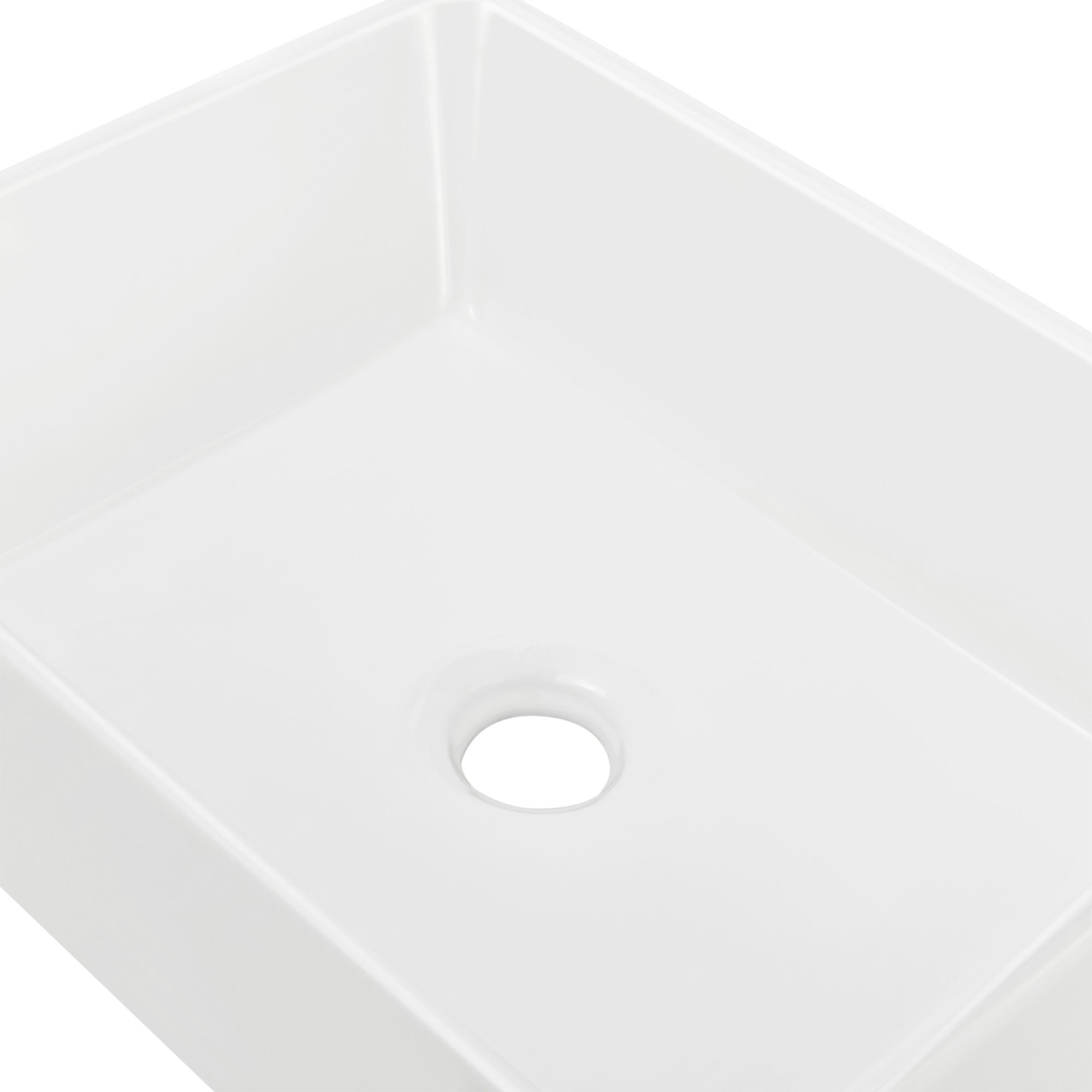 neu.haus Aufsatzwaschbecken, Svendborg Waschbecken Eckig Breite 40 cm Weiß