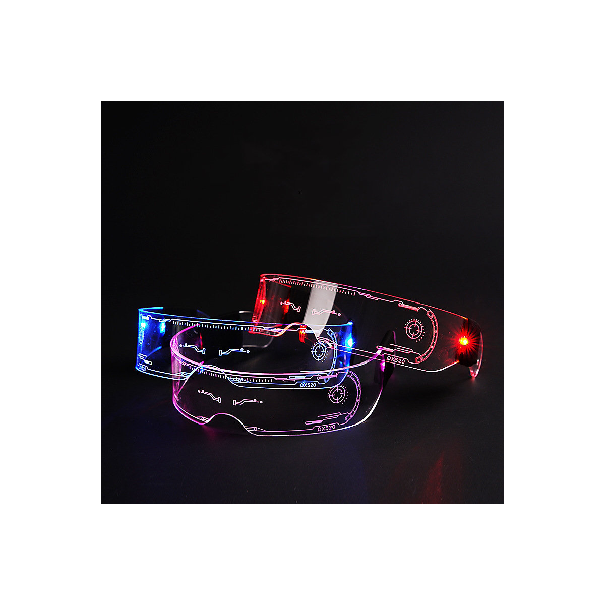Bunte LED-Leuchtbrille Techno-Brille Partyspiel-Requisiten