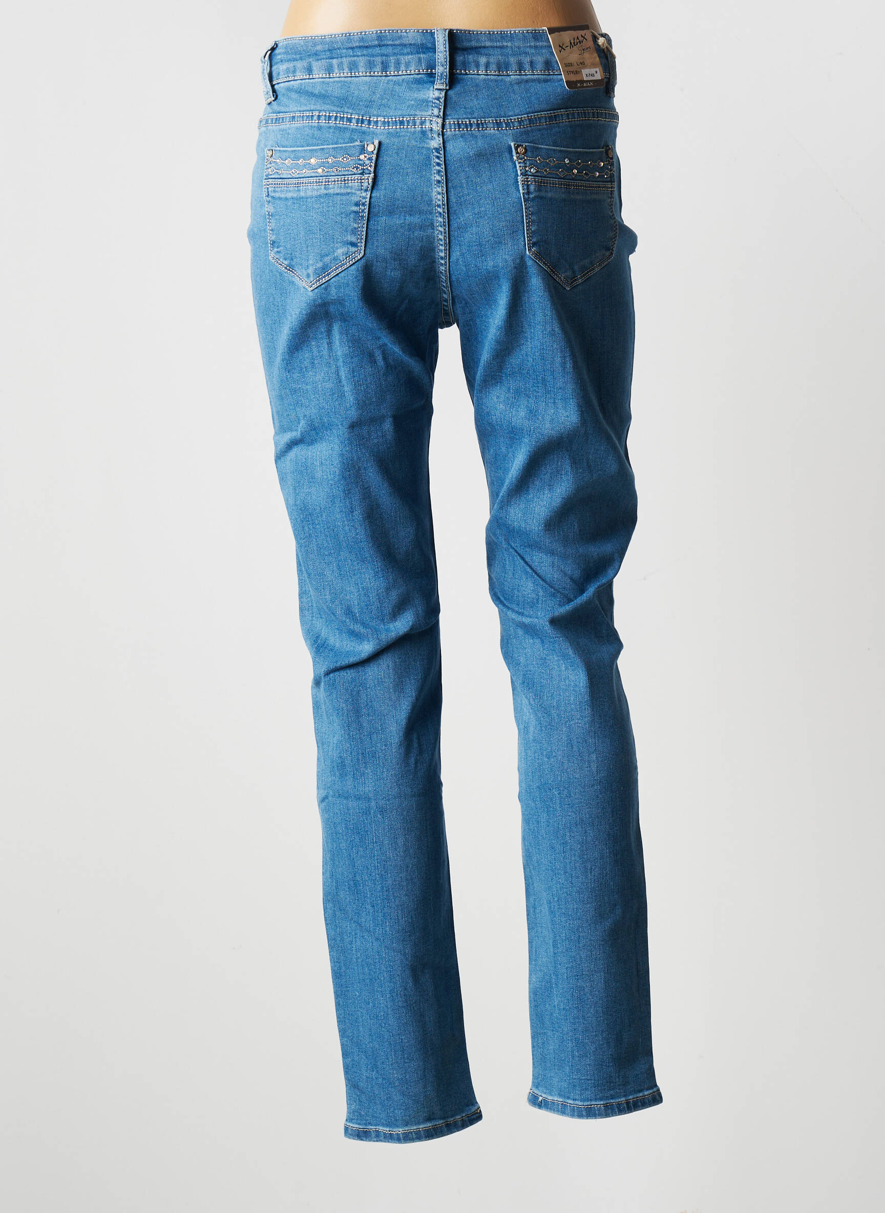 X Max Jeans Coupe Slim Femme couleur bleu