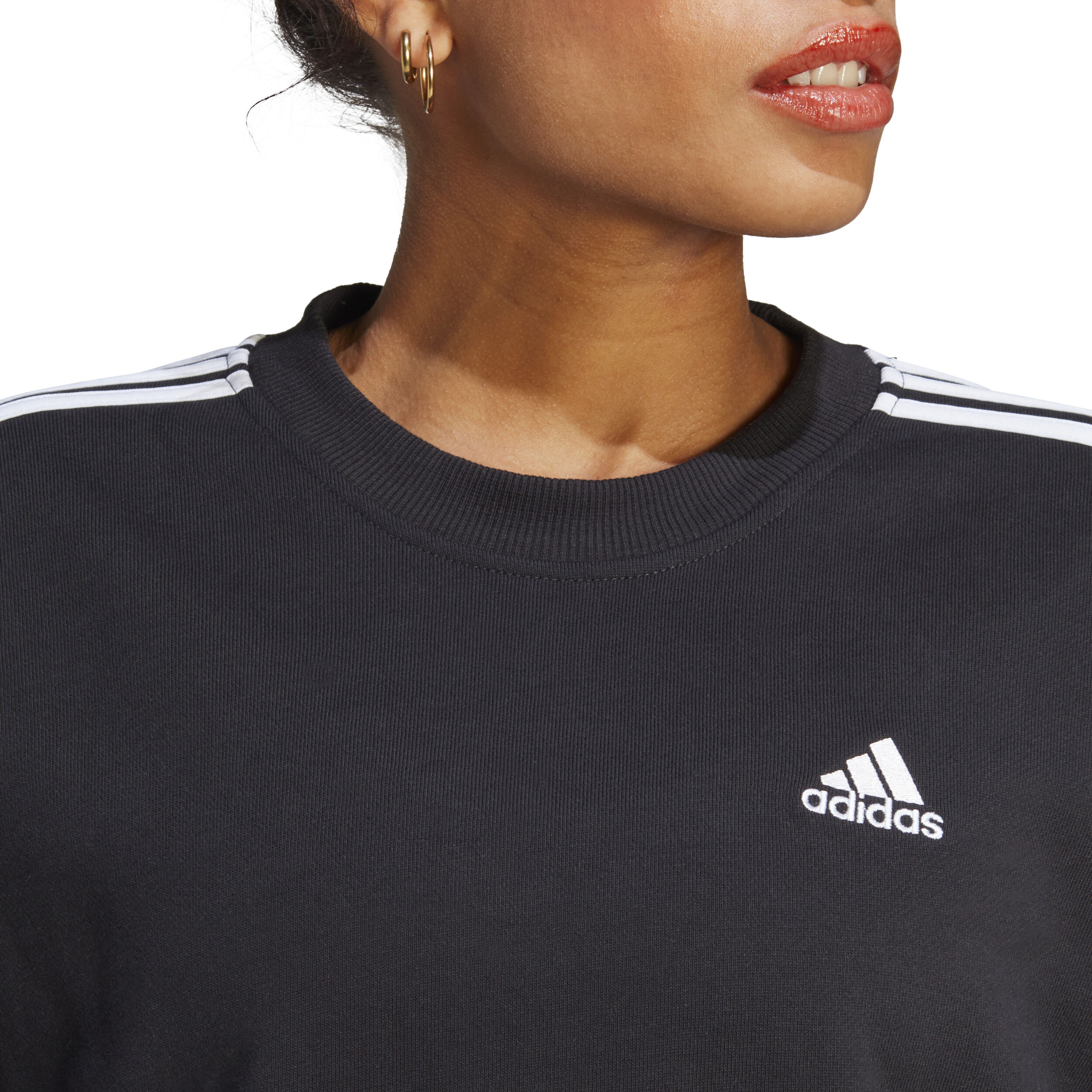 3 Stripes Sweatshirt Damen - Schwarz, Weiß
