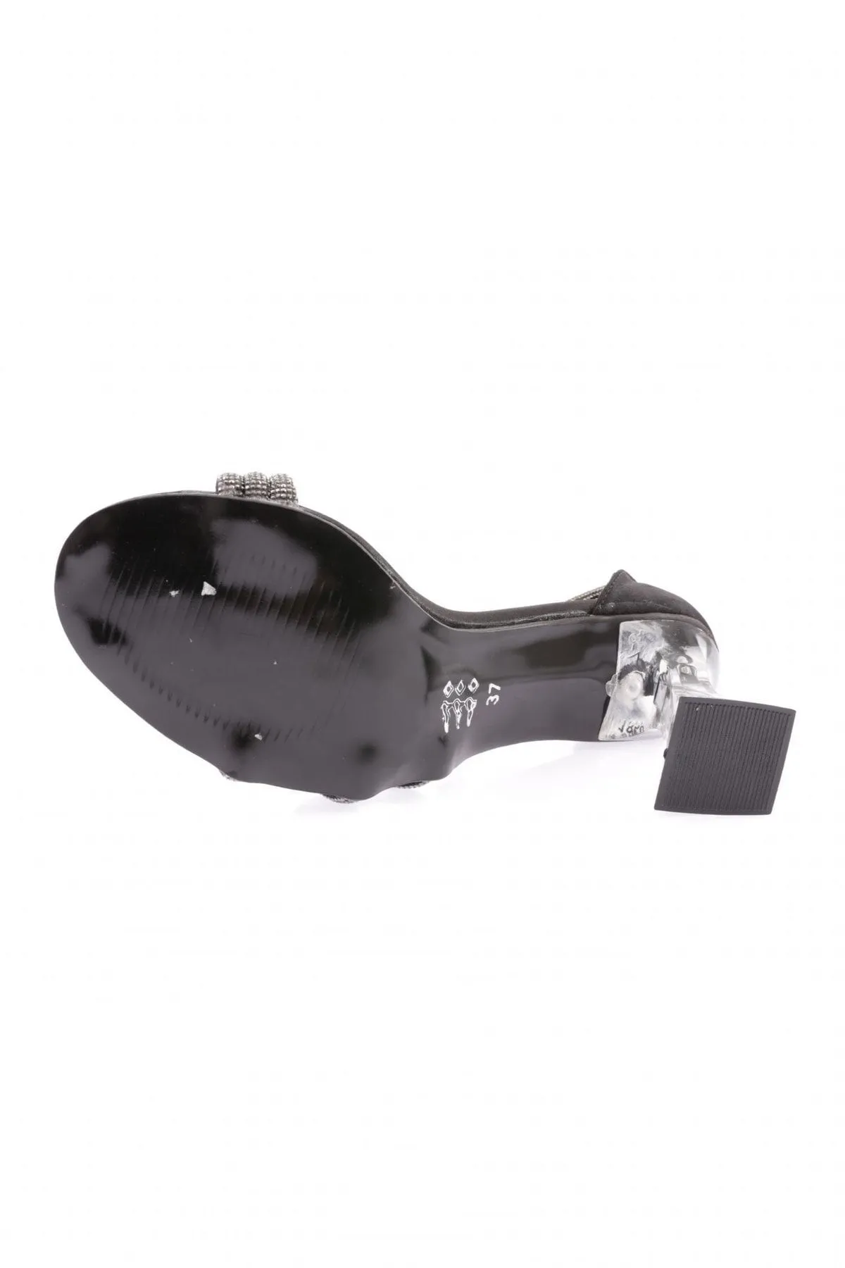 DGN  Bar-05-23y Damen - Silberne Schuhe mit kelchförmigem Absatz und Steinbesatz