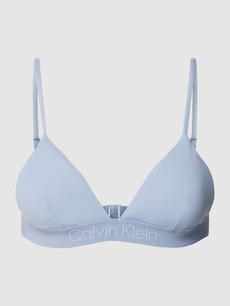 Bikini-Oberteil mit Label-Detail Modell 'CORE TONAL' in hellblau