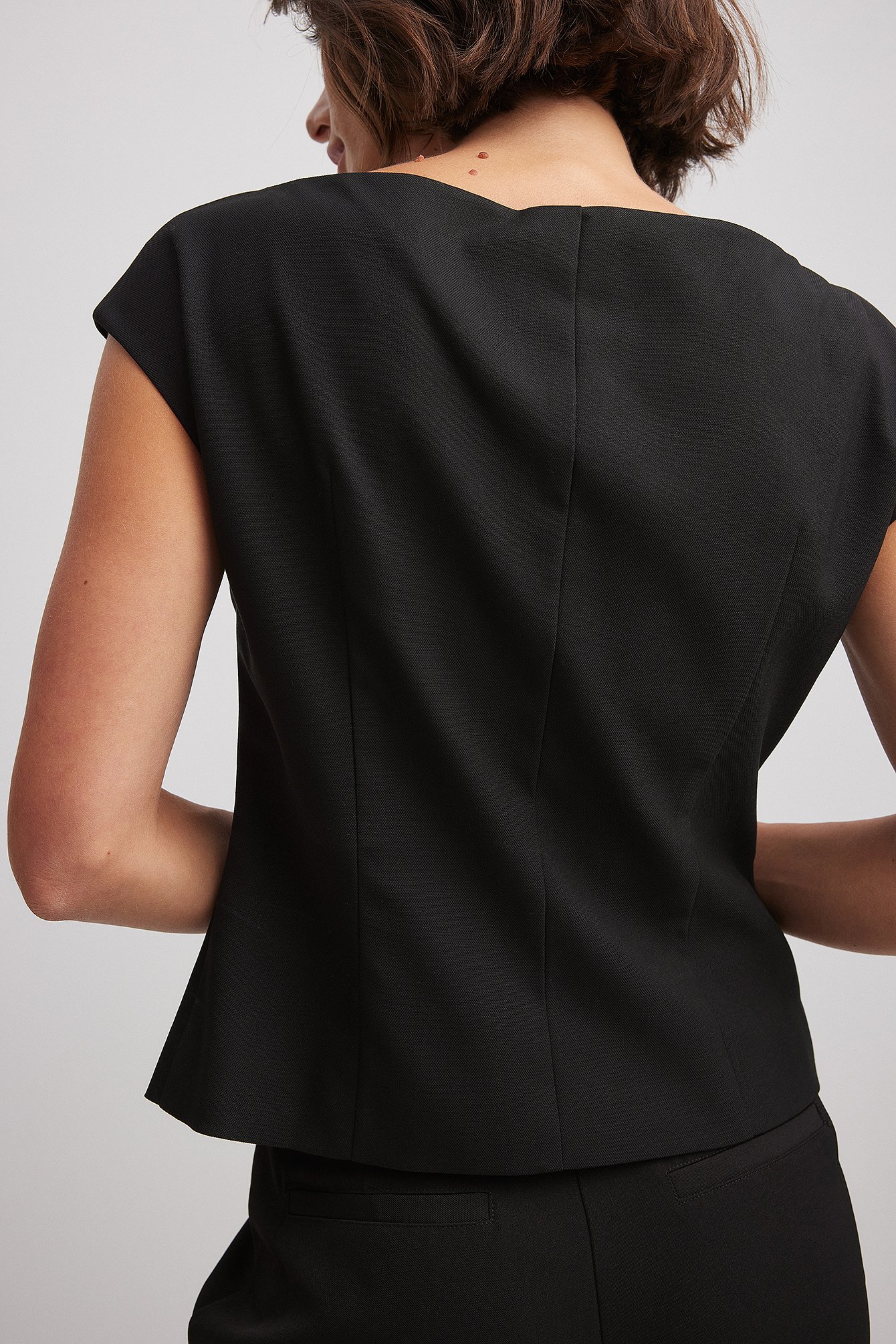 Blazer-Top mit kurzen Ärmeln