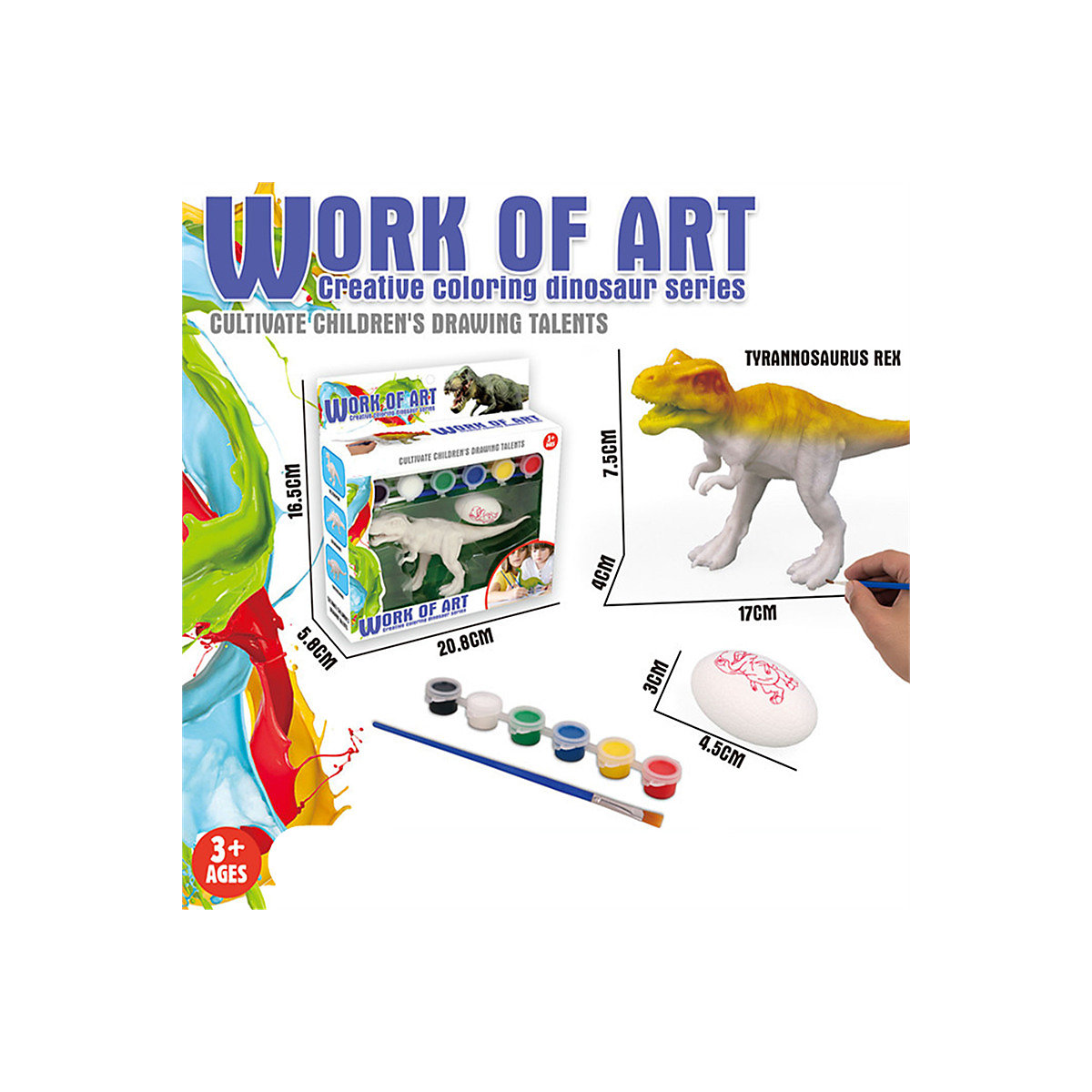 Kinder Aquarell Färbung Doodle Spielzeug Dinosaurier-Aquarell-Färbung für DIY-Kinderspielzeug