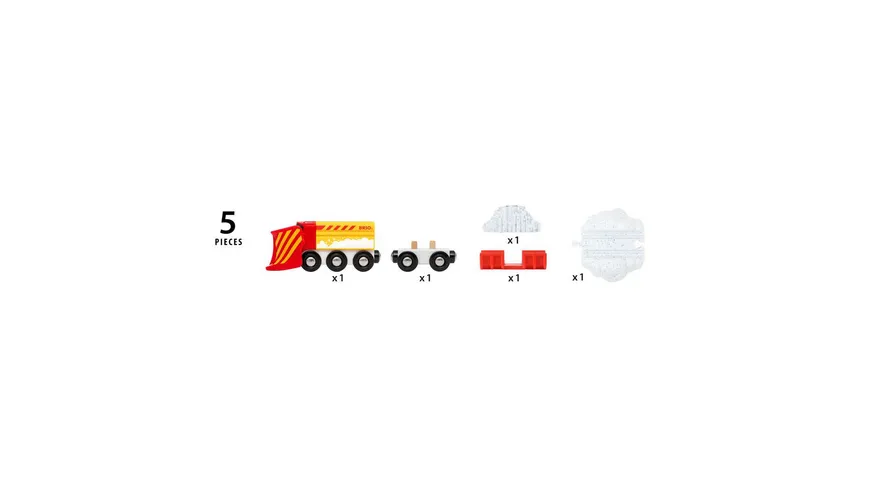 BRIO Bahn - 33606 Schneeräumzug - Winterliche Ergänzung für die BRIO Holzeisenbahn