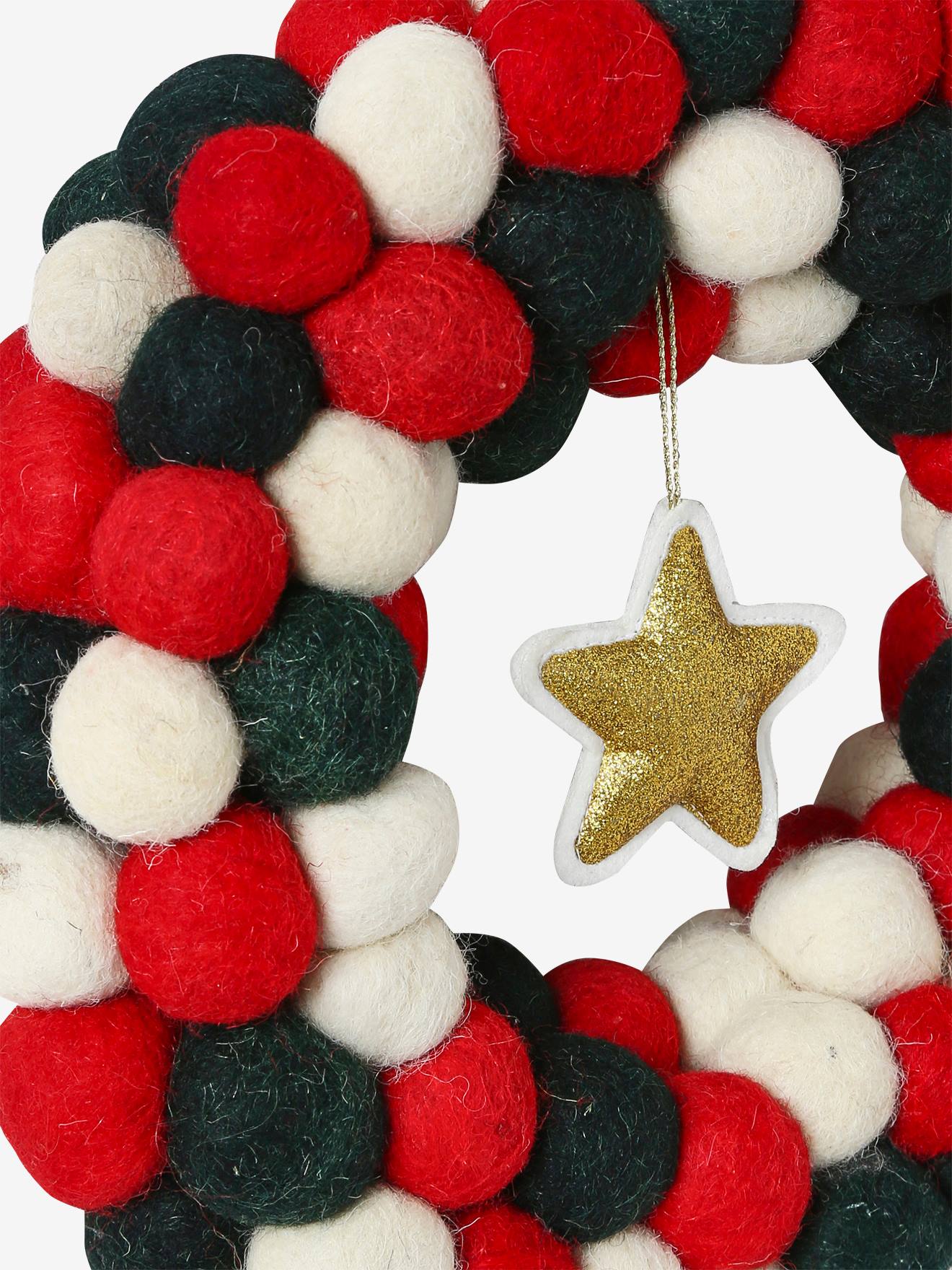 Vertbaudet Weihnachtskranz aus Filz - rot