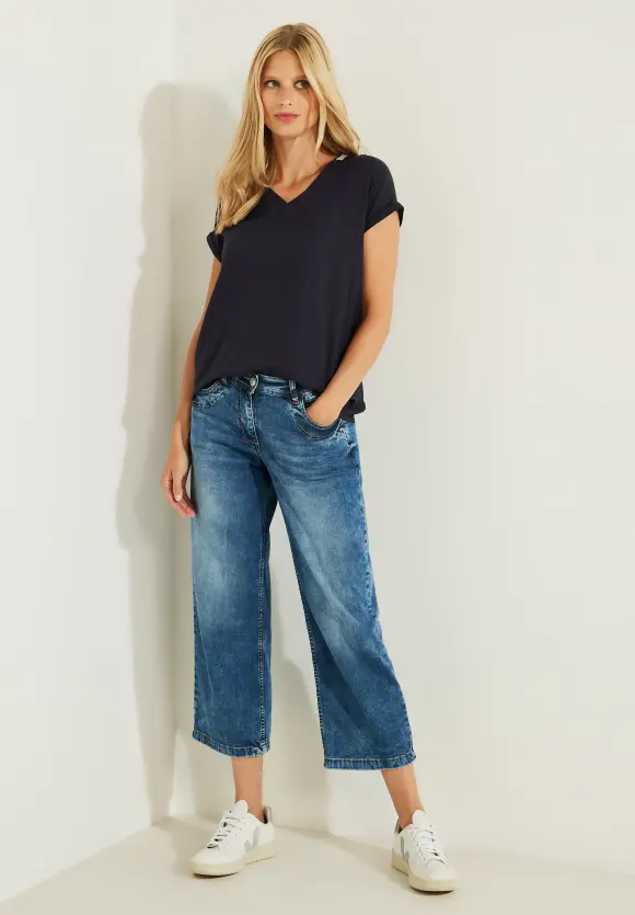 CECIL Bluse mit Rippdetail