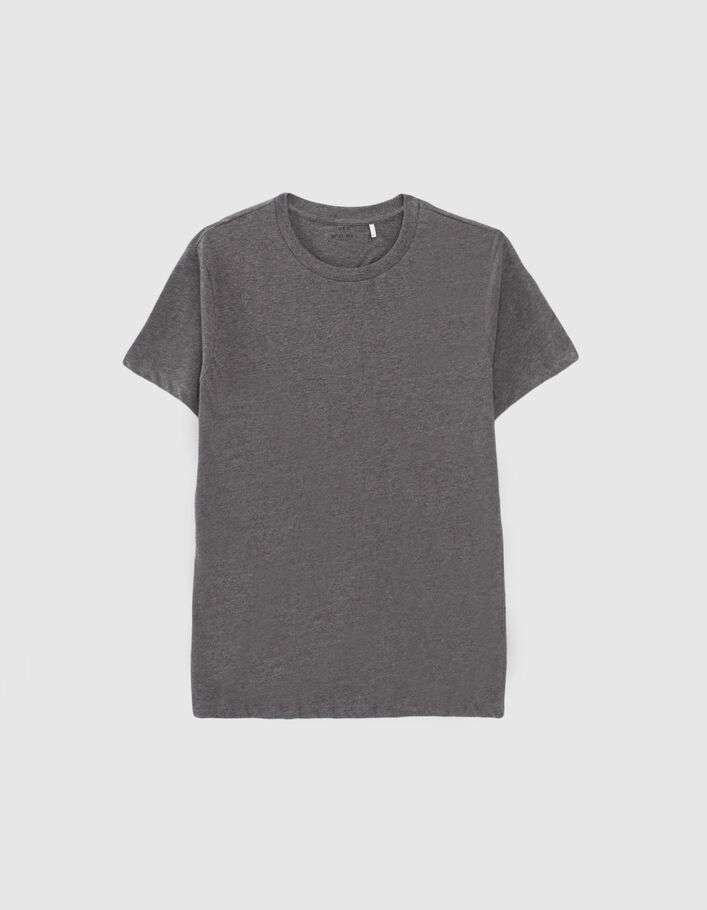 T-shirt gris upcyclé à doupions Homme
