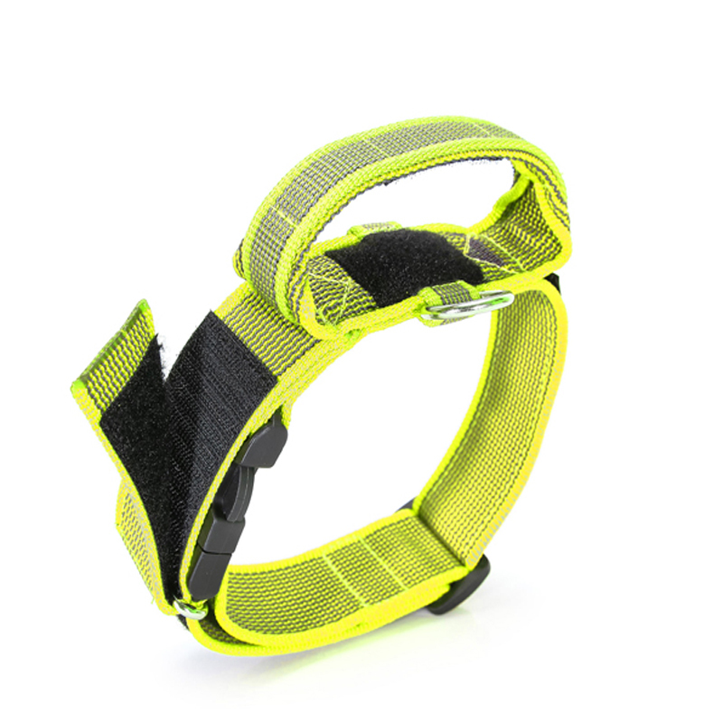 JULIUS-K9 Hundehalsbänder JULIUS-K9 Halsband mit Griff 50mm neon gelb