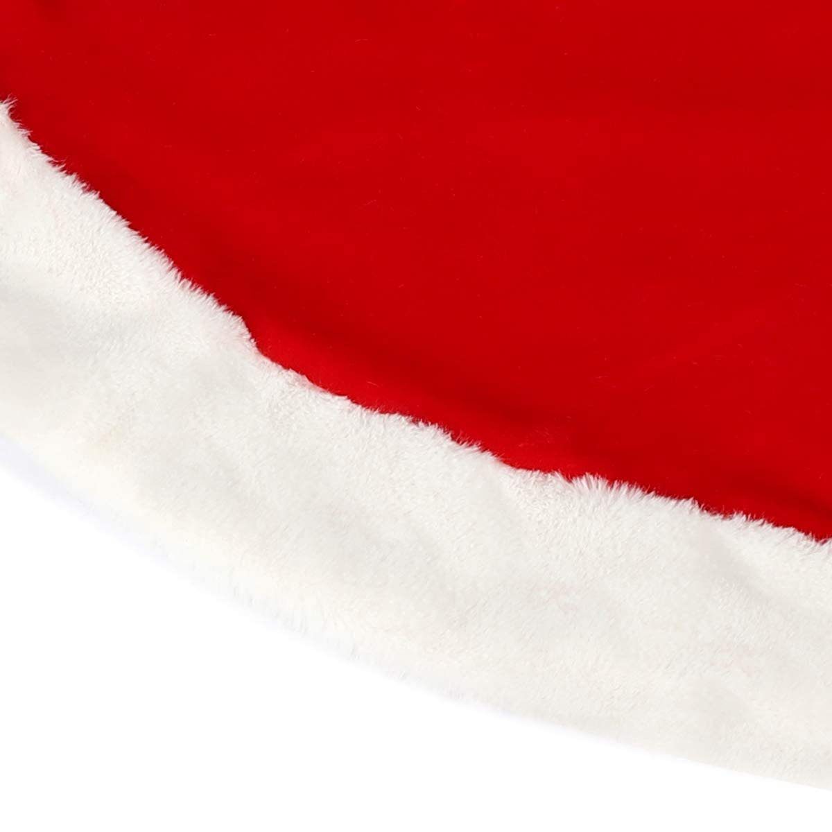 Salcar Weihnachtsbaumdecke Baumteppich Weihnachten WeihnachtsdekoBaumrock Rund Plüsche Rot Weiß, Weihnachtsbaumdecke, Christbaumschmuck, Christbaumdecke für Geschenke