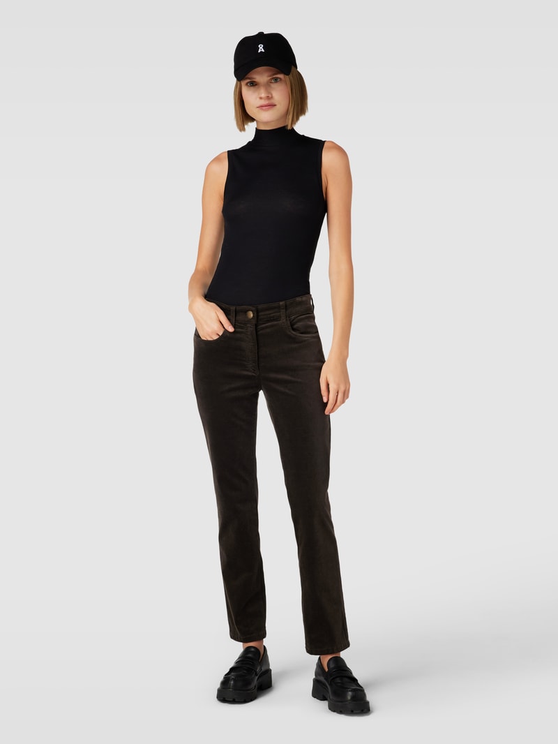Cordhose im 5-Pocket-Design Modell 'CORA' in schokobraun