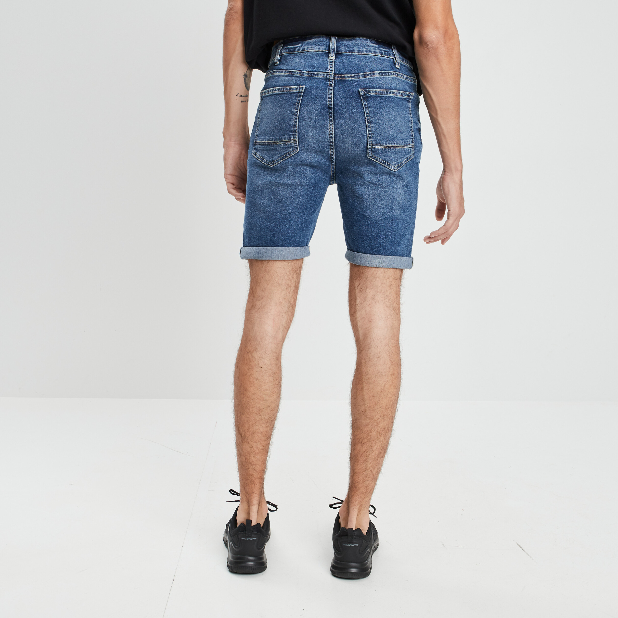 Bermuda slim en jean denim triple stone homme | La Halle