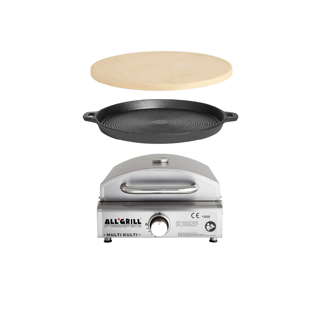 Allgrill Multi-Kulti Set 1 inkl. Pizzastein und Gussgrillplatte