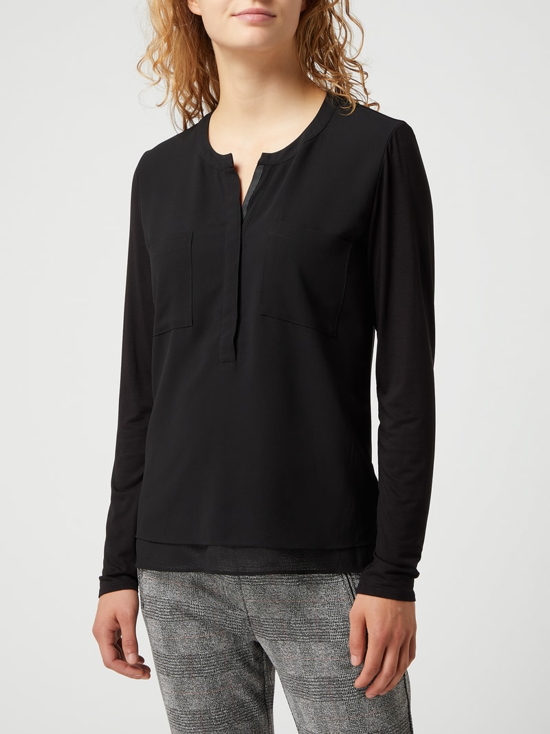 Blusenshirt aus Krepp in schwarz