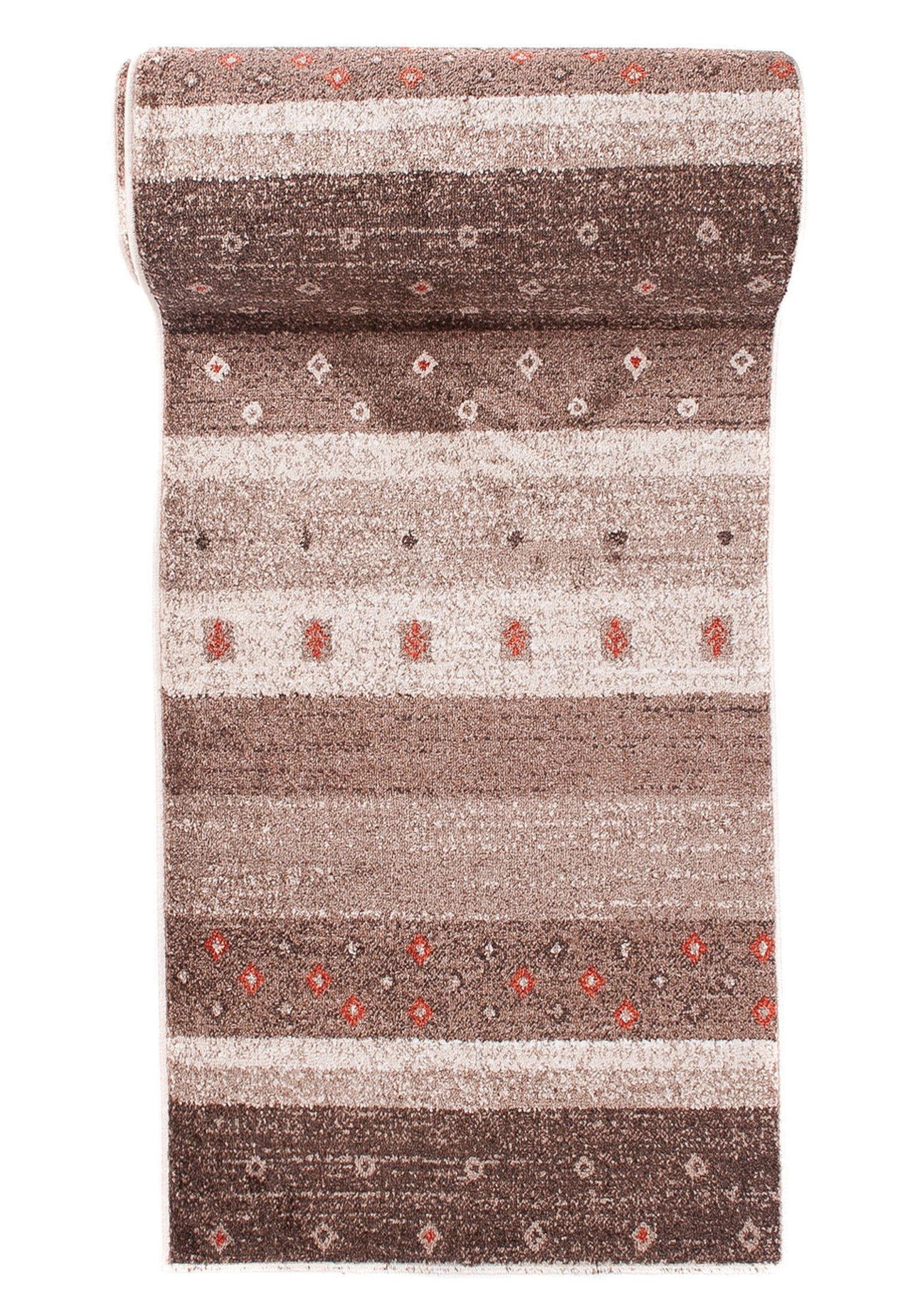 Läufer Läufer Flurläufer Modern für Vorzimmer, Küche - Beige Braun, Mazovia, 100 x 100 cm, Kurzflor, Meterware, Höhe 10 mm, Kurzflor - niedrige Florhöhe