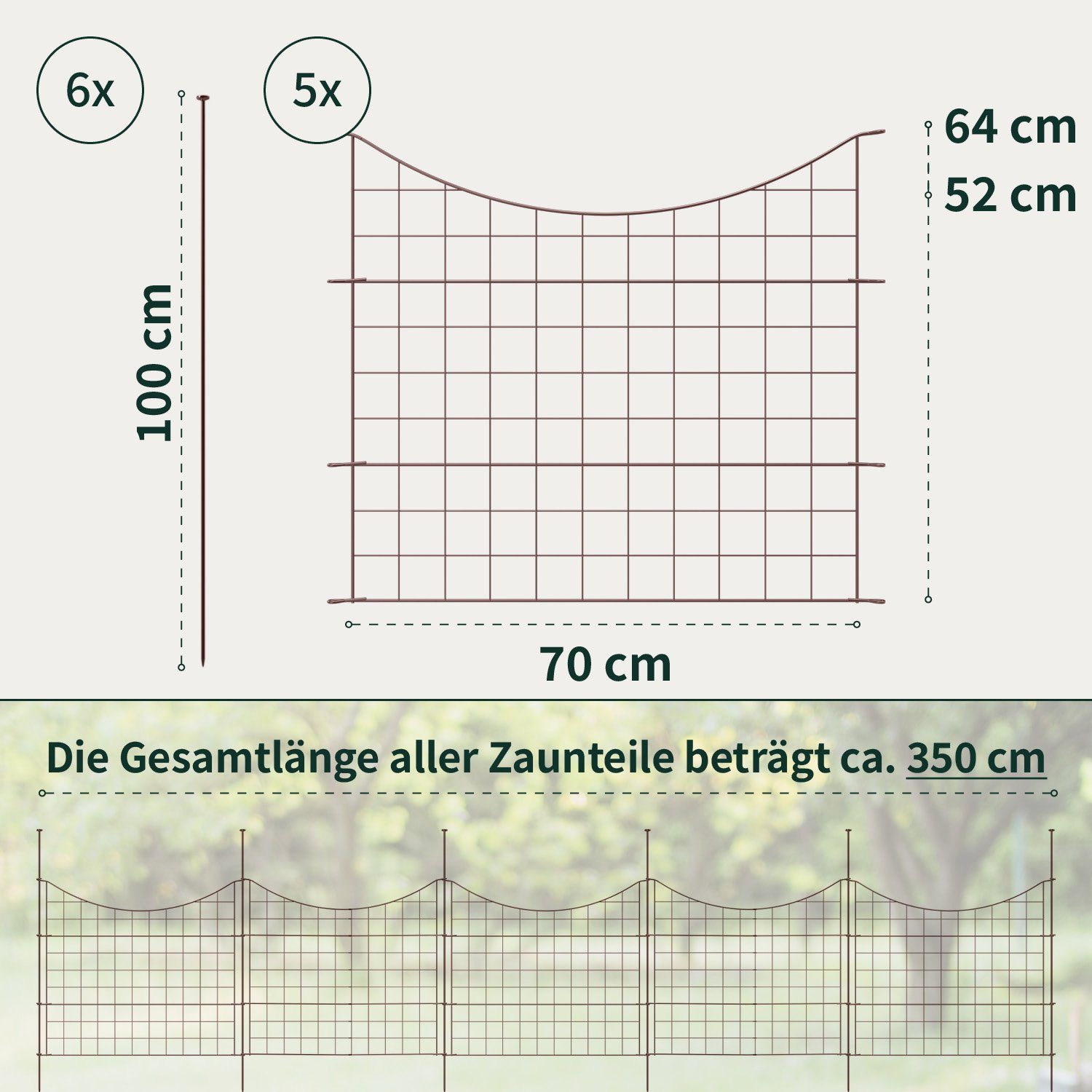 VERDOBA Zaun Teichzaun Gartenzaun Hundezaun - Metall Gitterzaun aus Zaunelementen