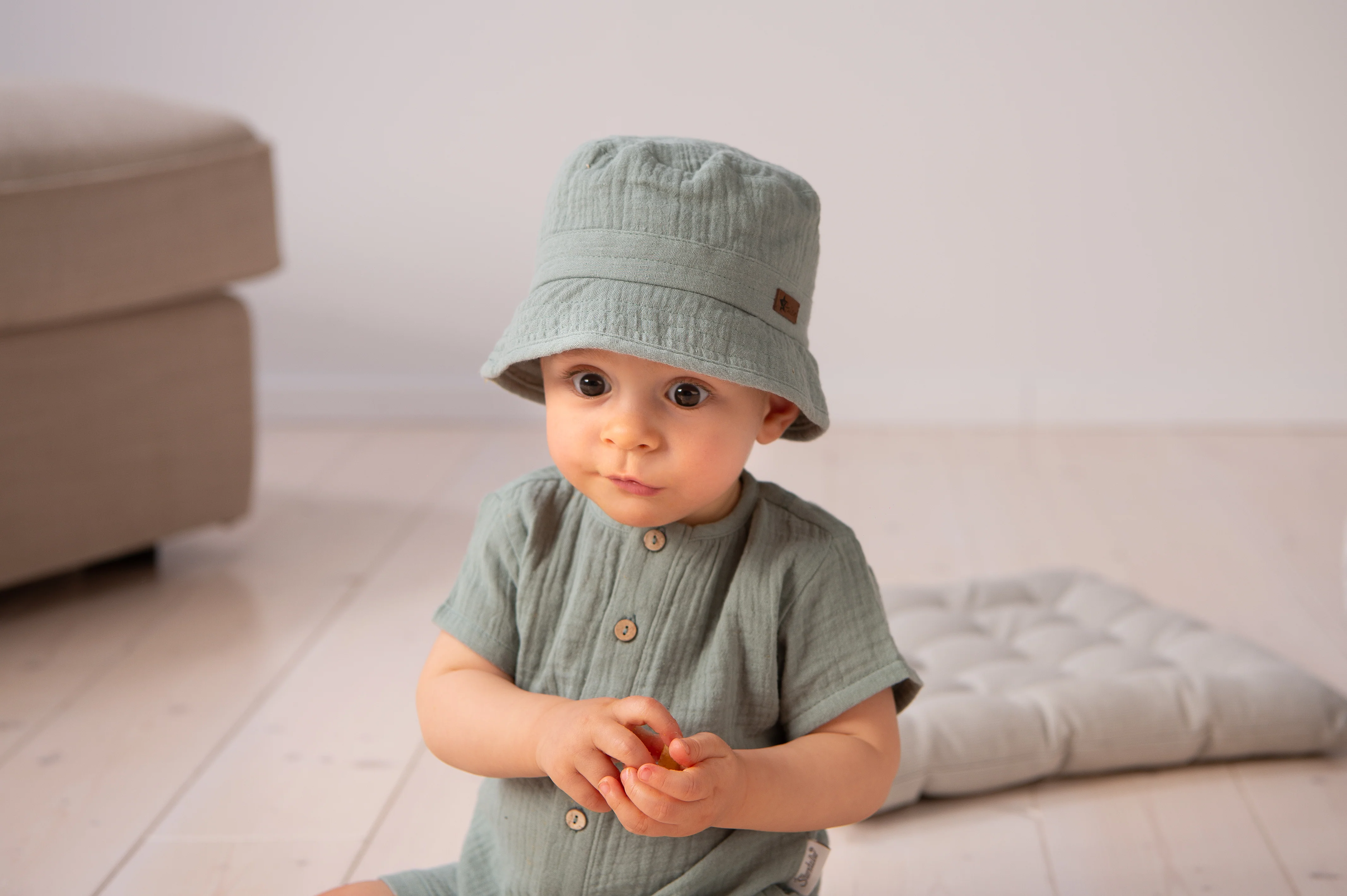 Fischerhut Kinder Unisex in mattgrün