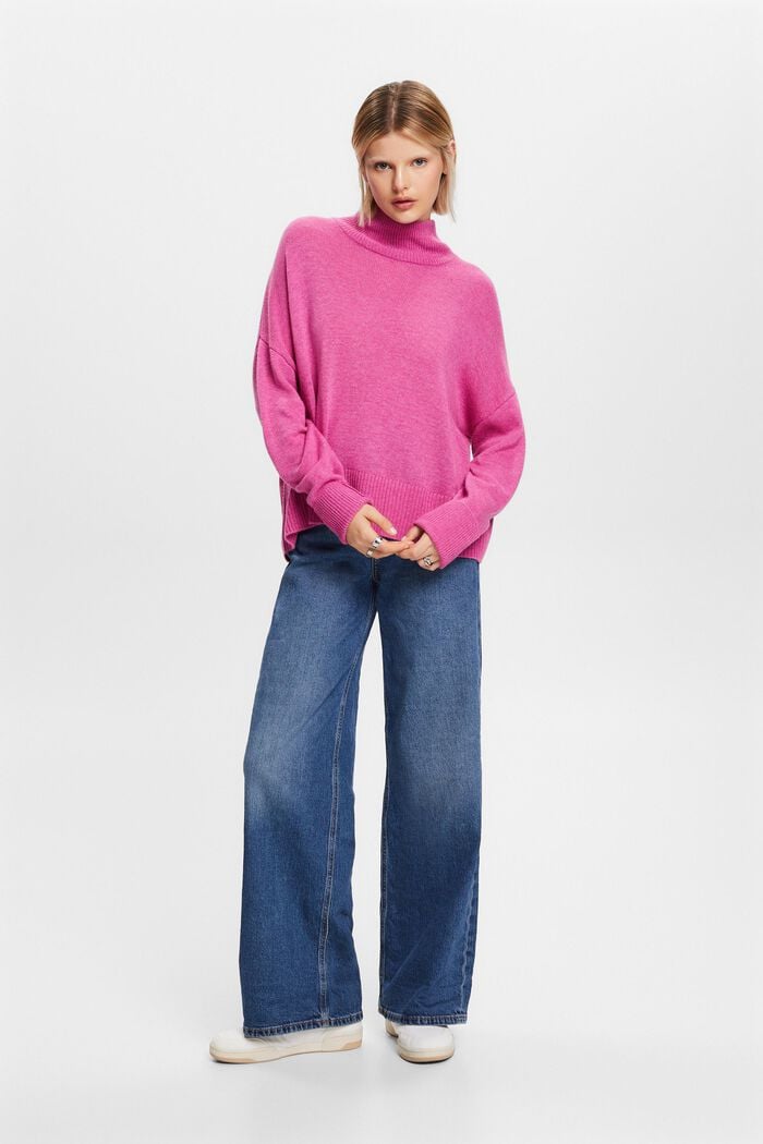 Pullover mit Stehkragen aus Wollmix