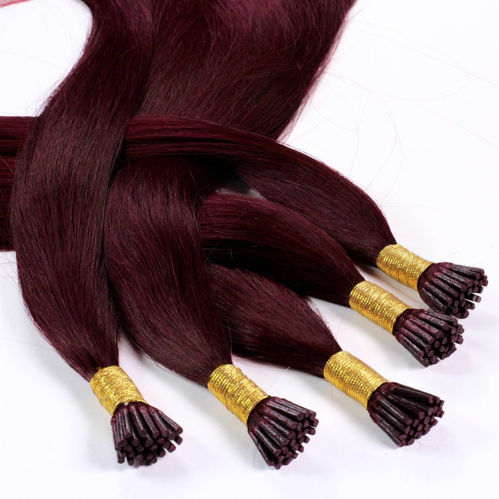 hair2heart Extensions à froid cheveux naturels #99j Bourgogne 0.5g extensions