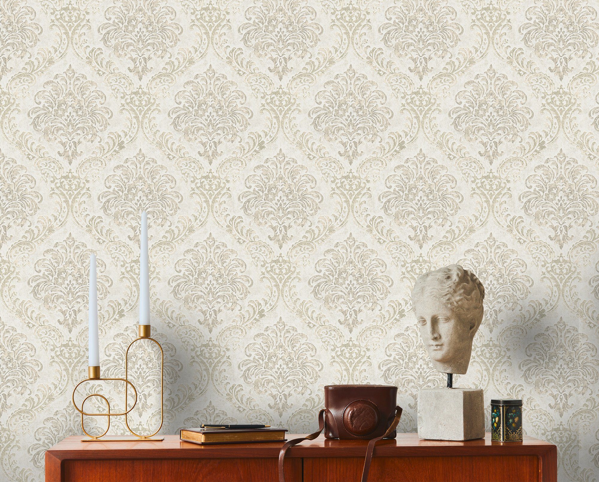 living walls Vliestapete Metropolitan Stories. Travel Styles. Ornament-Tapete, strukturiert, metallic, (1 St), Tapete Klassisch Elegant Barock Vintage-Optik Shabby Chic