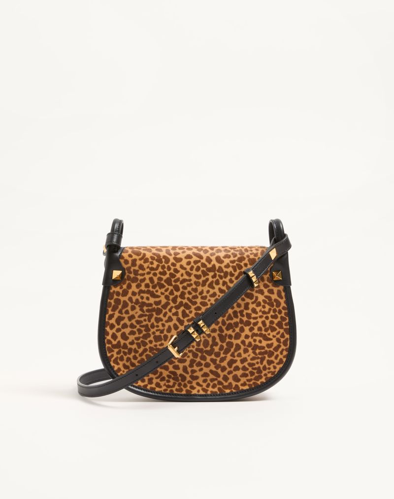 Valentino Garavani Flâneuse Lille Crossbody-taske i dyreprint med hesteskindseffekt i kalveskind