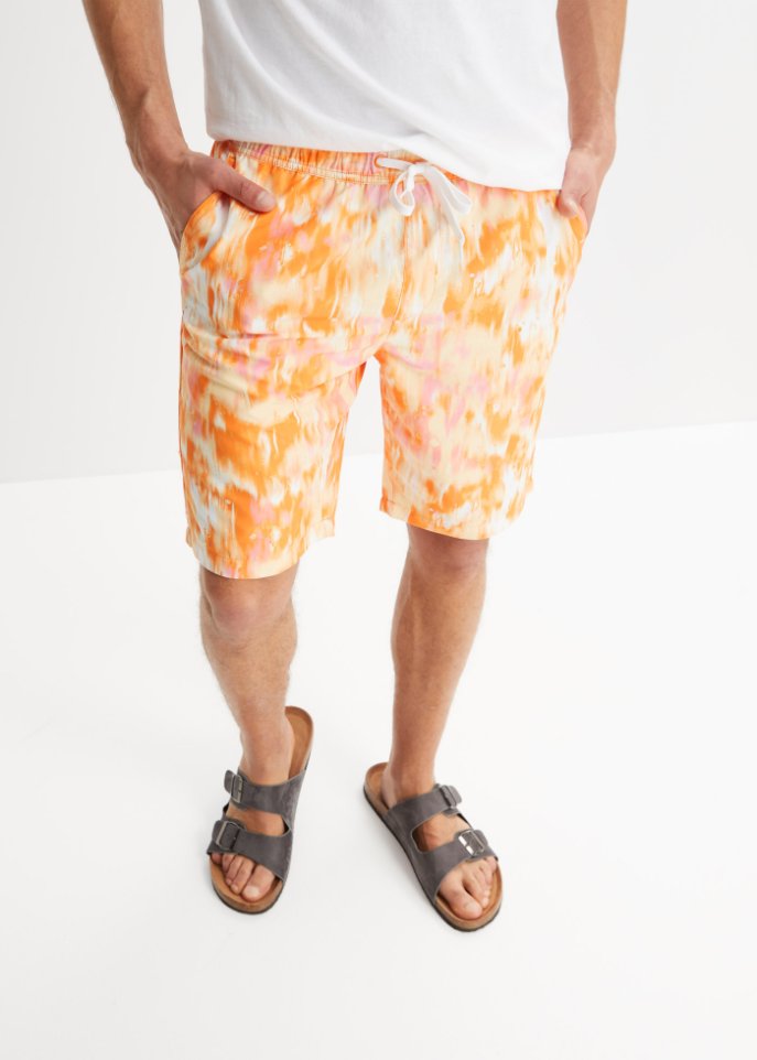 Strand-Bermuda aus recyceltem Polyester, Regular Fit
