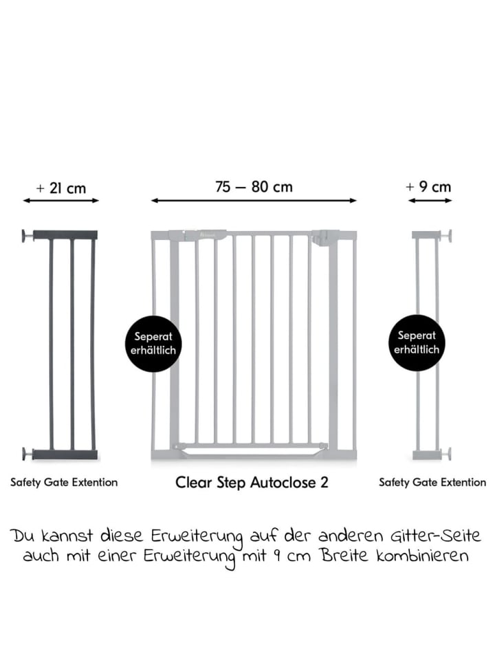 Hauck Türschutzgitter Verlängerung Safety Gate Extensions in grau günstig kaufen onesize