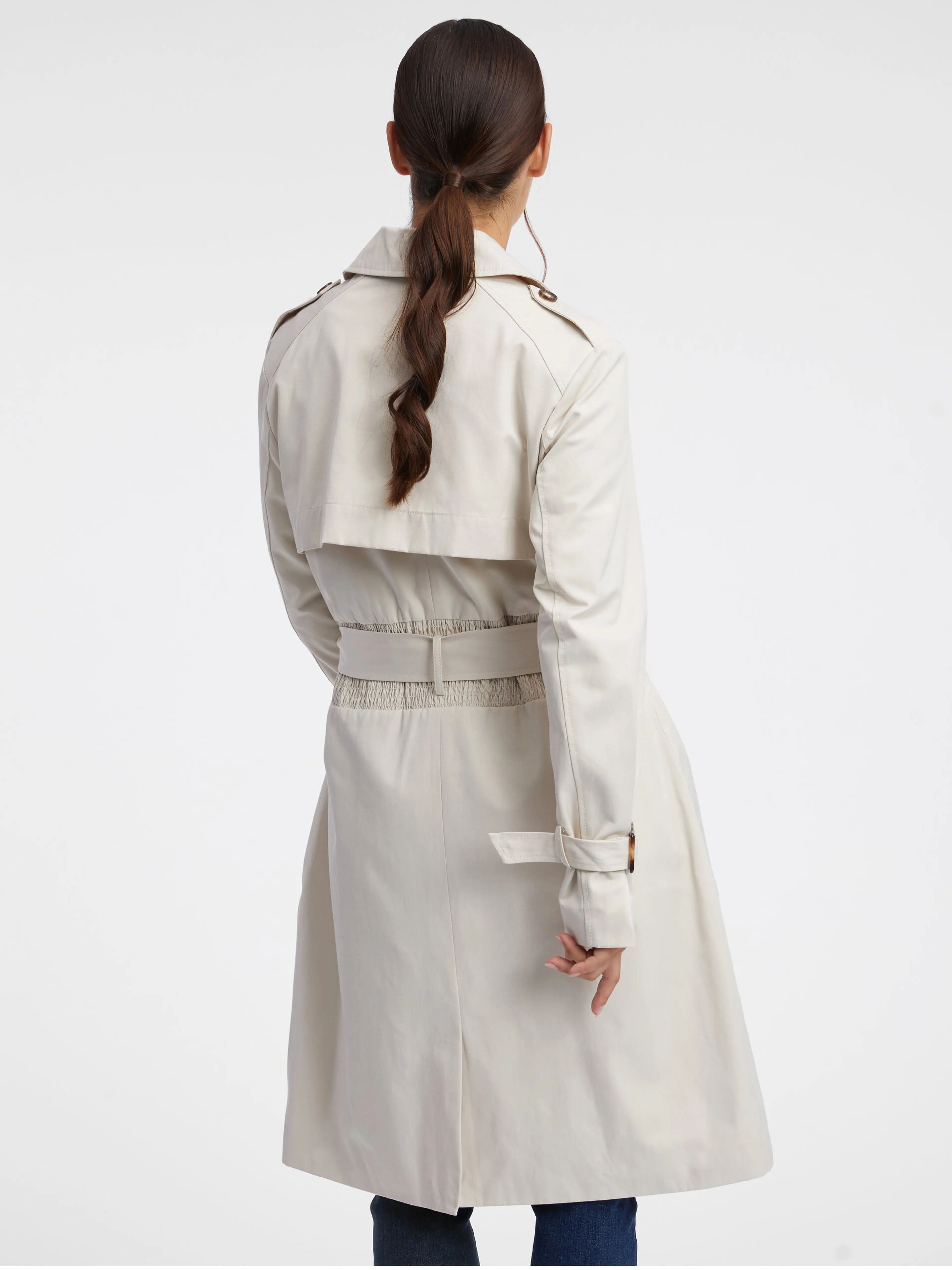 Cremefarbener Damen-Trenchcoat ORSAY