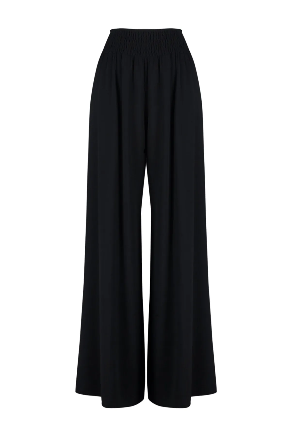Trendyol Collection  Schwarze Hose mit gewebtem Gipe-Detail TBESS24PL00008