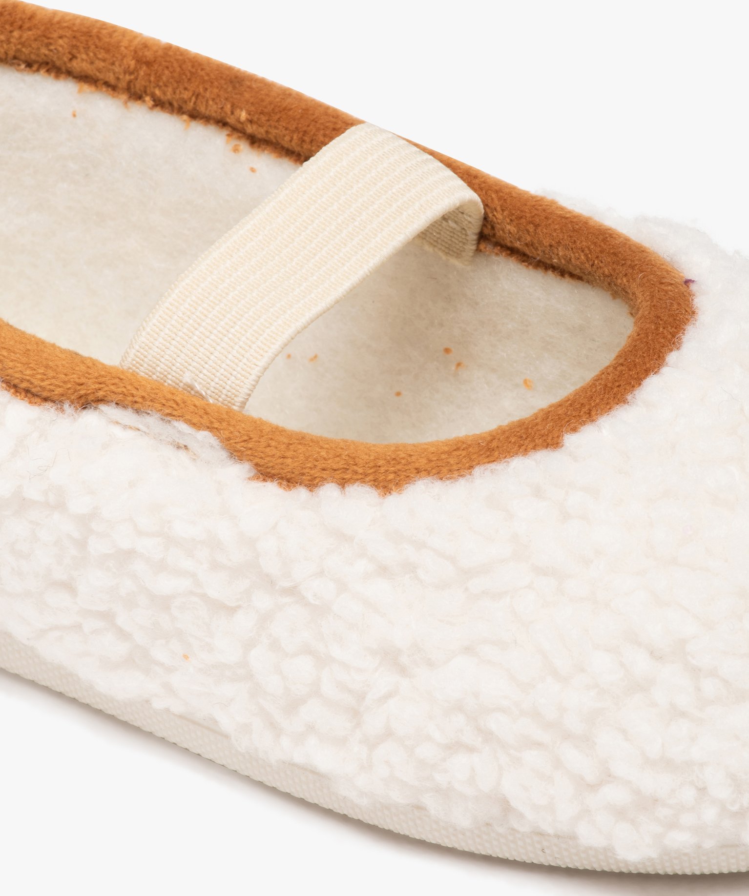 Chaussons fille ballerines fourrées dessus en Sherpa beige | GEMO