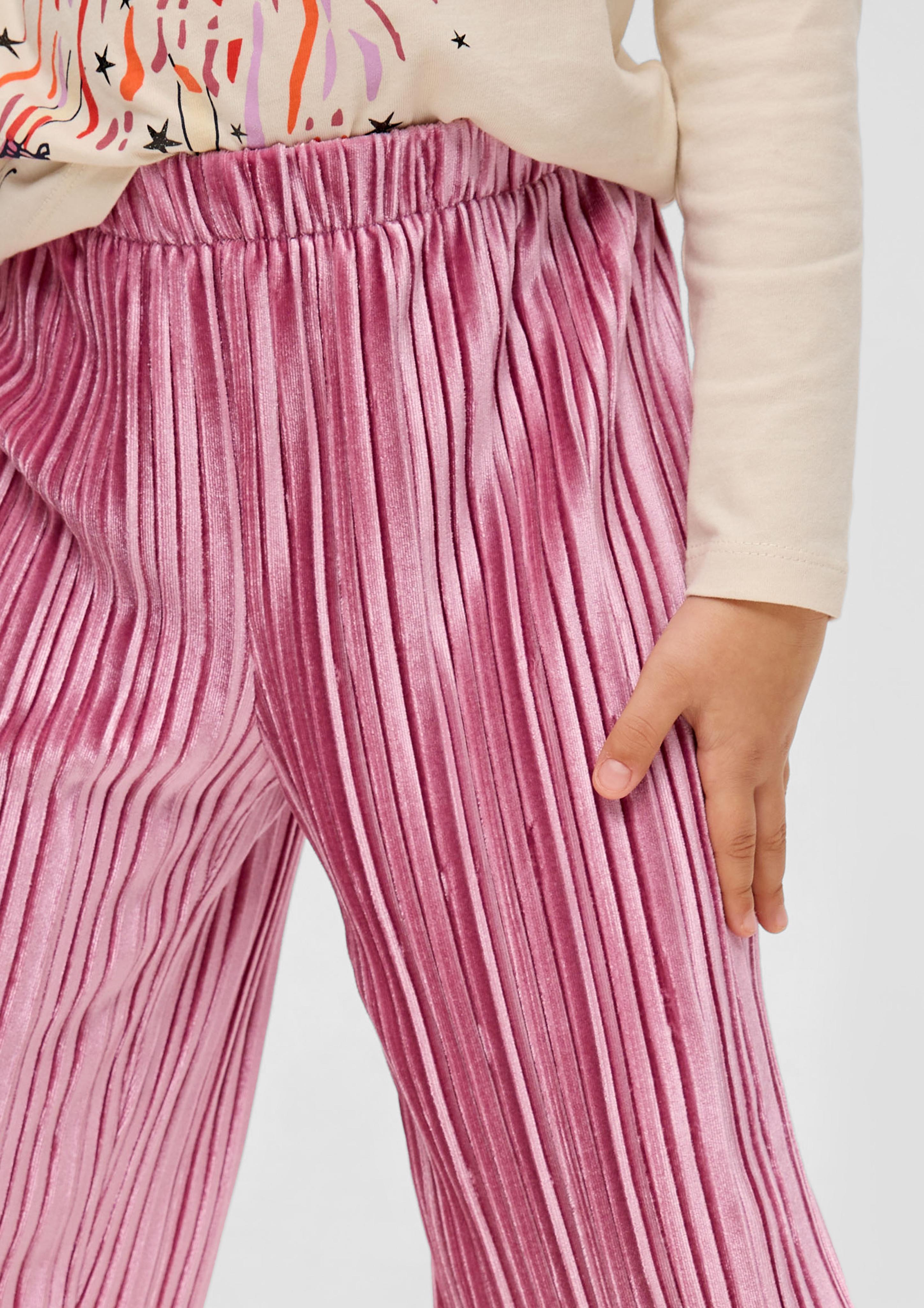 Loose: Culotte aus plissiertem Samt  2141333-4592