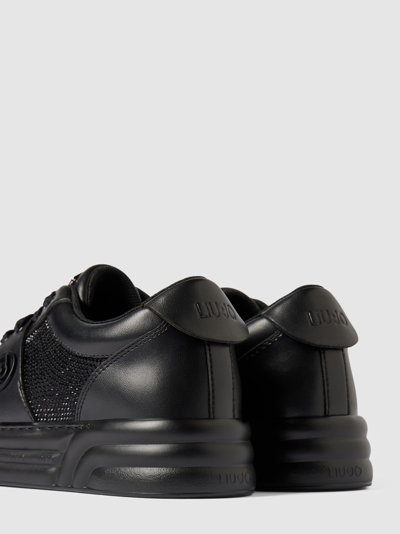 Sneakers mit Label-Details Modell 'CLEO' in schwarz