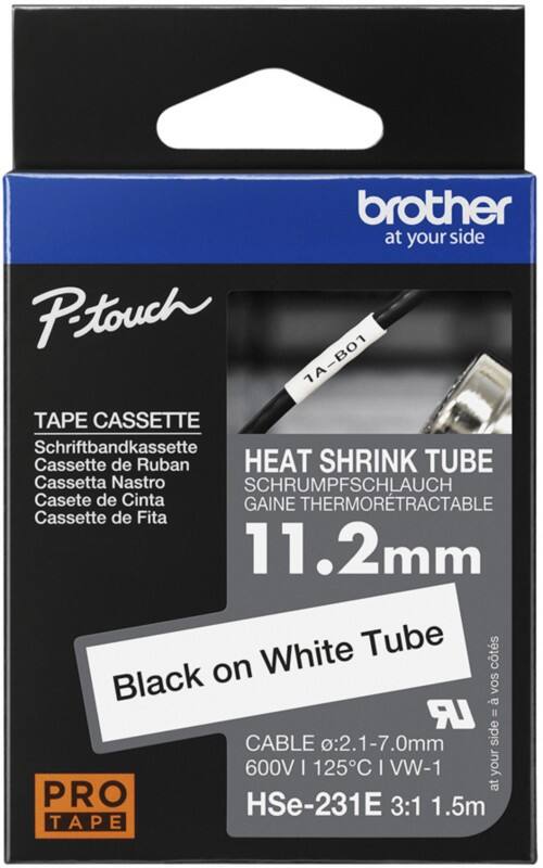 Brother Beschriftungsband Authentic HSE-231E selbstklebend Schwarz auf Weiß