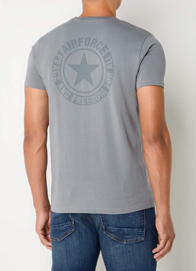 Tricou Air Force din bumbac organic, cu logo și imprimeu pe spate.