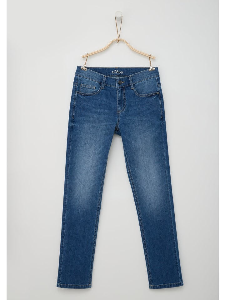 s.Oliver Jeans-Hose lang in Blau günstig kaufen