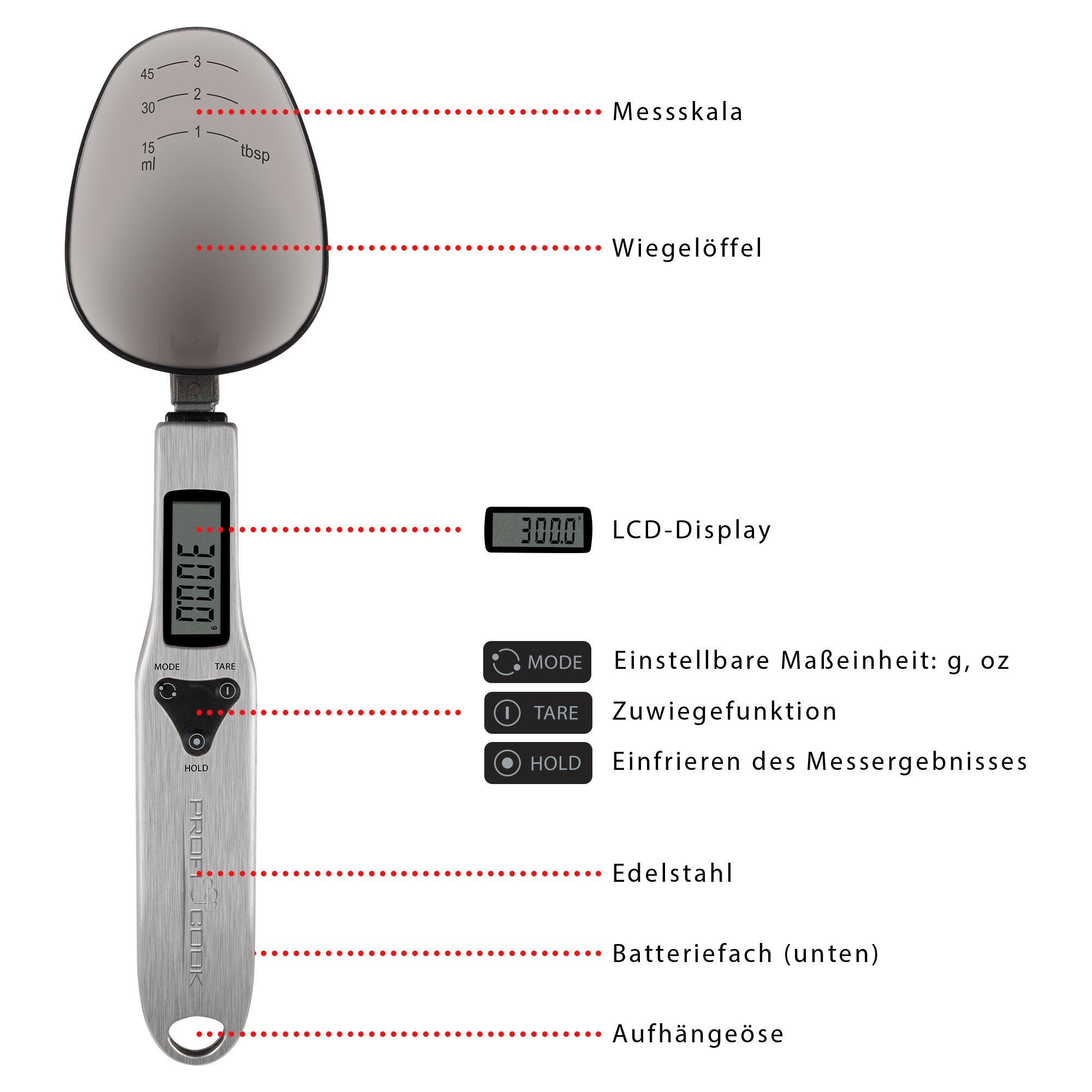 ProfiCook Löffelwaage PC-LW 1214, (1-tlg)