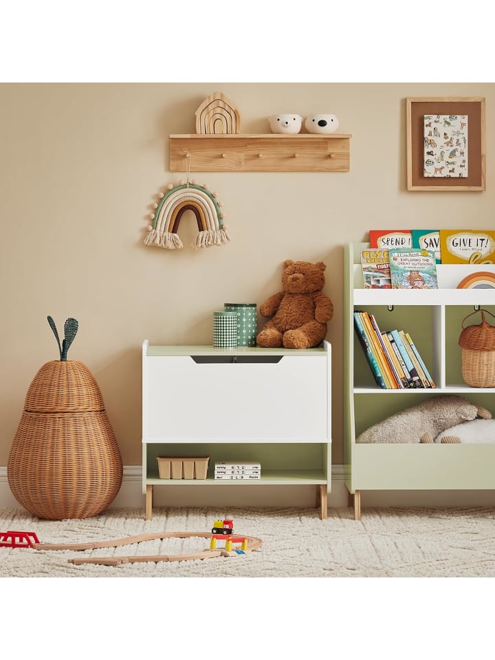 SoBuy Spielzeugtruhe in Weiß und Grün - (B)60 x (H)57 x (T)34cm günstig kaufen onesize