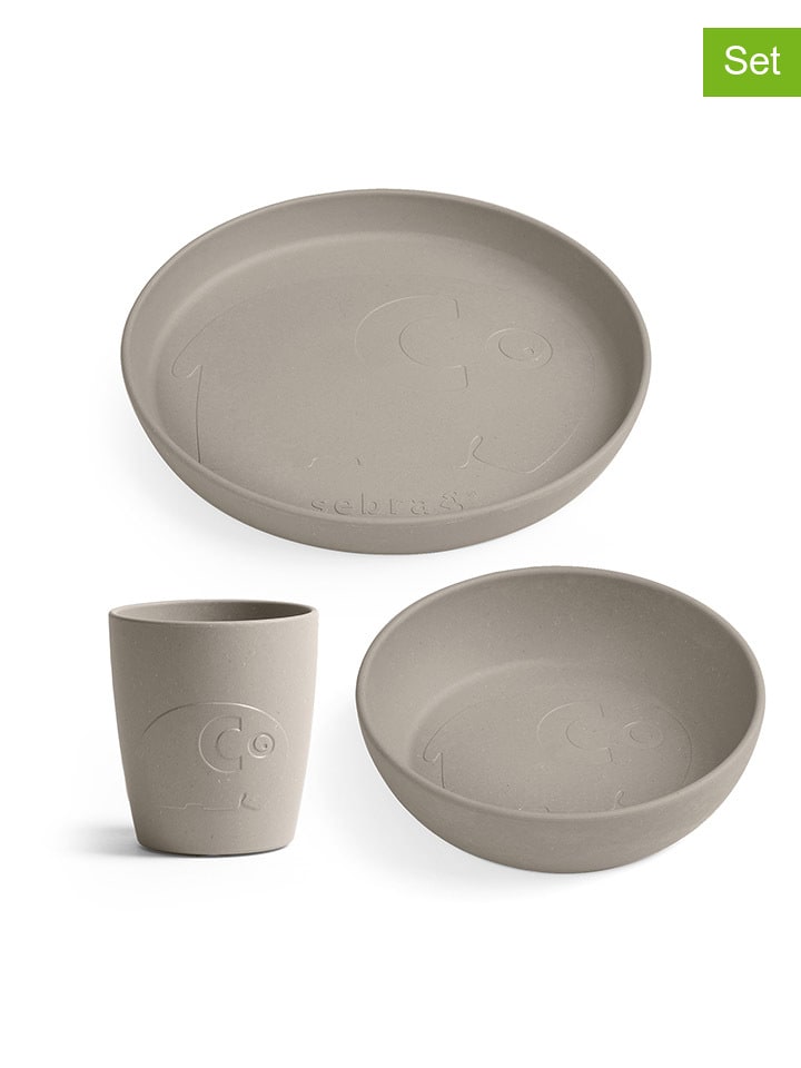 Sebra 3tlg. Geschirr-Set in Beige günstig kaufen onesize